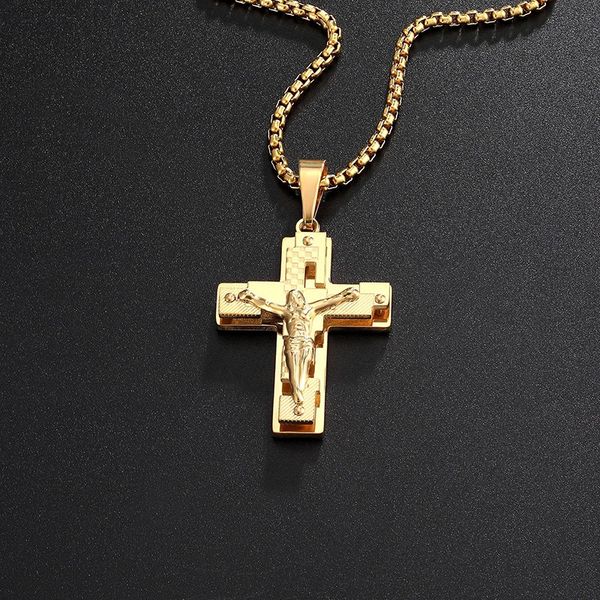 hip hop rock christian jesus hollow cross stainless steel gold necklace pendant for men male punk gothic jewelry, Silver
hip hop rock christian jesus hollow cross stainless steel gold necklace pendant for men male punk gothic jewelry, Silver