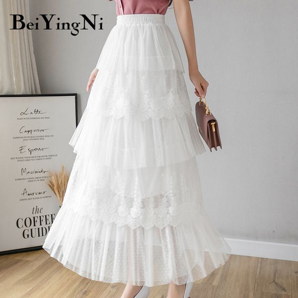 beiyingni lace tulle skirt women solid summer long white black tutu skirts a line skirt laides elegant high waist elastic faldas q1209
beiyingni lace tulle skirt women solid summer long white black tutu skirts a line skirt laides elegant high waist elastic faldas q1209