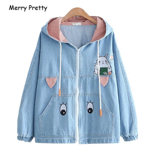 merry pretty denim jackets women's cartoon embroidery basic jeans coats winter ears hooded zippers jacket blue outwear, Black;brown
merry pretty denim jackets women's cartoon embroidery basic jeans coats winter ears hooded zippers jacket blue outwear, Black;brown