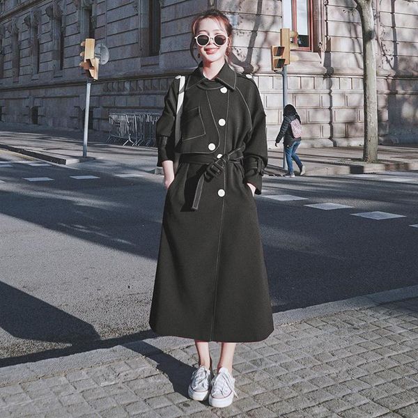 women's windbreaker 2021spring autumn new long solid color korean loose fashion single-breasted quality trench coat female 1yy, Tan;black
women's windbreaker 2021spring autumn new long solid color korean loose fashion single-breasted quality trench coat female 1yy, Tan;black