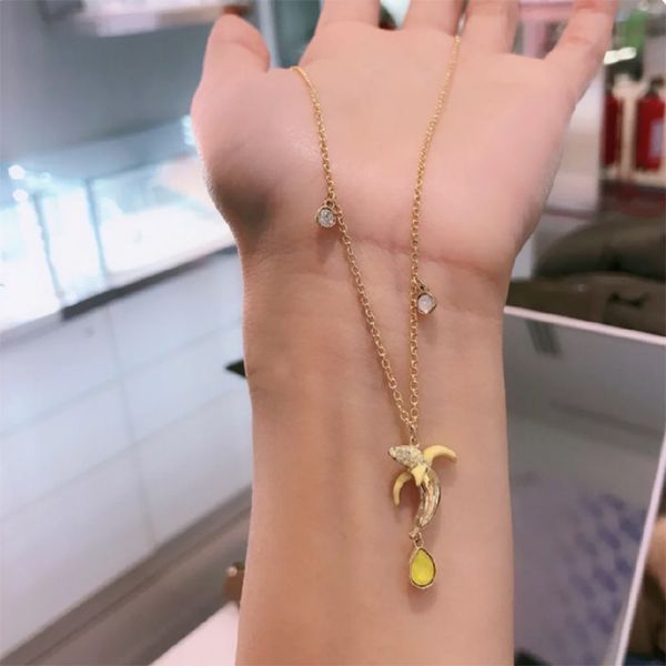 shijia new high version cute charming golden banana necklace female crystal clavicle chain female wechat fashion design, Silver
shijia new high version cute charming golden banana necklace female crystal clavicle chain female wechat fashion design, Silver