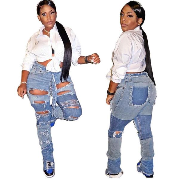 ins latest women streetwear contrast color patchwork ripped jeans autumn high waist hollow out tassels straight denim pants, Blue
ins latest women streetwear contrast color patchwork ripped jeans autumn high waist hollow out tassels straight denim pants, Blue