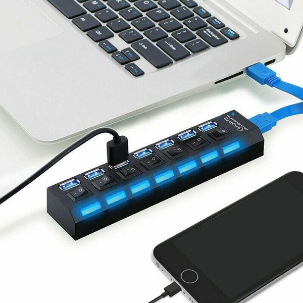 hubs 7 port usb 3.0 hub high speed splitter expansion adapter pc lapps4 w/ switch use power computer accessories for pc1
hubs 7 port usb 3.0 hub high speed splitter expansion adapter pc lapps4 w/ switch use power computer accessories for pc1