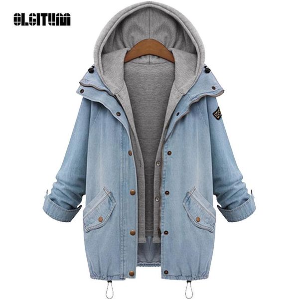 women's jackets 2021 olgitum coat blue hooded drawstring trends pockets two piece outerwear women long sleeve buttons fashion jk210, Black;brown
women's jackets 2021 olgitum coat blue hooded drawstring trends pockets two piece outerwear women long sleeve buttons fashion jk210, Black;brown