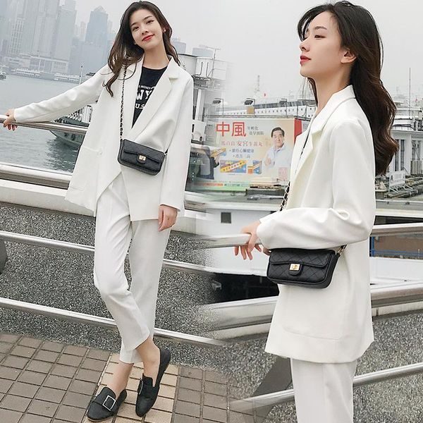 women's two piece pants slim elegant female suit white autumn office korean suits women blazer set uniform business mujer clothing eg50
women's two piece pants slim elegant female suit white autumn office korean suits women blazer set uniform business mujer clothing eg50
