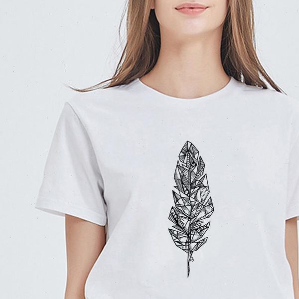 new women t shirts vogue hipster plus size geometric feather tshirt punk retro cool kawaii tshirt harajuku streetwear vestidos, White
new women t shirts vogue hipster plus size geometric feather tshirt punk retro cool kawaii tshirt harajuku streetwear vestidos, White