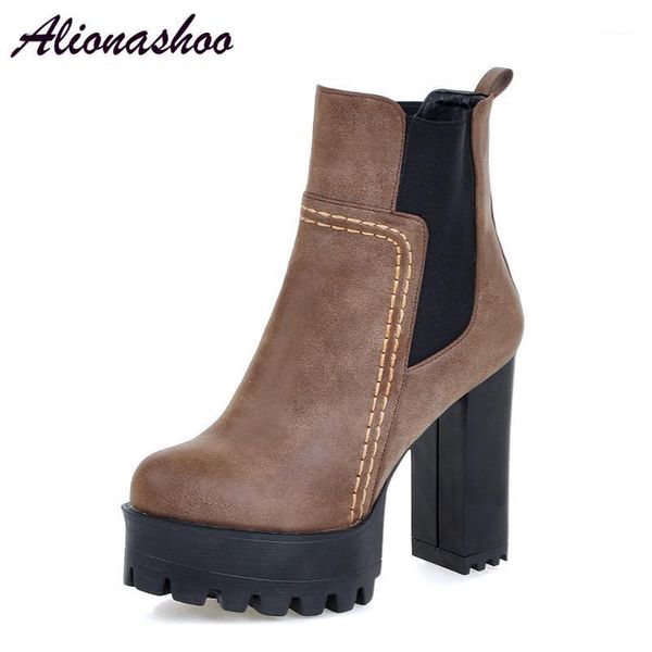 boots alionashoo large size 48 women ankle fashion pu leather square high heel round toe platform spring/autumn boot1, Black
boots alionashoo large size 48 women ankle fashion pu leather square high heel round toe platform spring/autumn boot1, Black