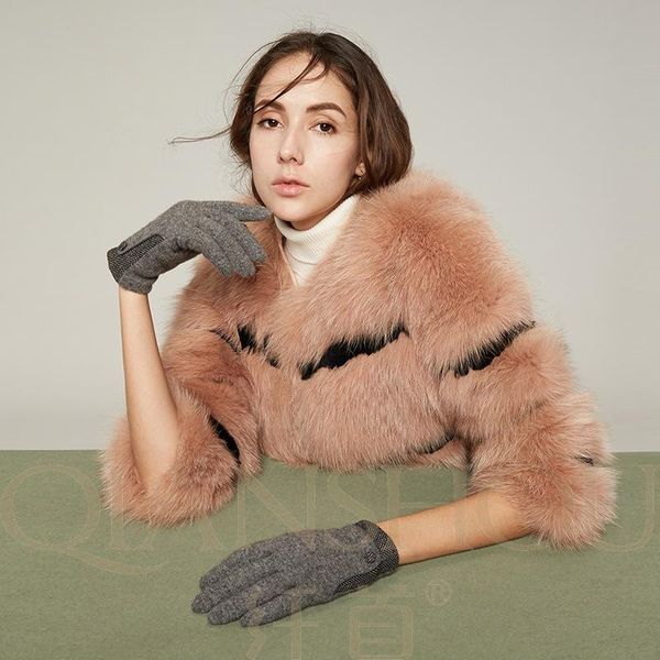 five fingers gloves christmas ladies wool cashmere touch screen students winter warm and cold wind riding outdoor sports, Blue;gray
five fingers gloves christmas ladies wool cashmere touch screen students winter warm and cold wind riding outdoor sports, Blue;gray
