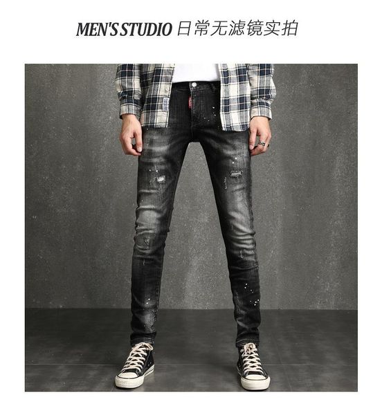 men's jeans fashion classical men vintage designer slim fit paint pants retro wash italian style streetwear hip hop, Blue
men's jeans fashion classical men vintage designer slim fit paint pants retro wash italian style streetwear hip hop, Blue