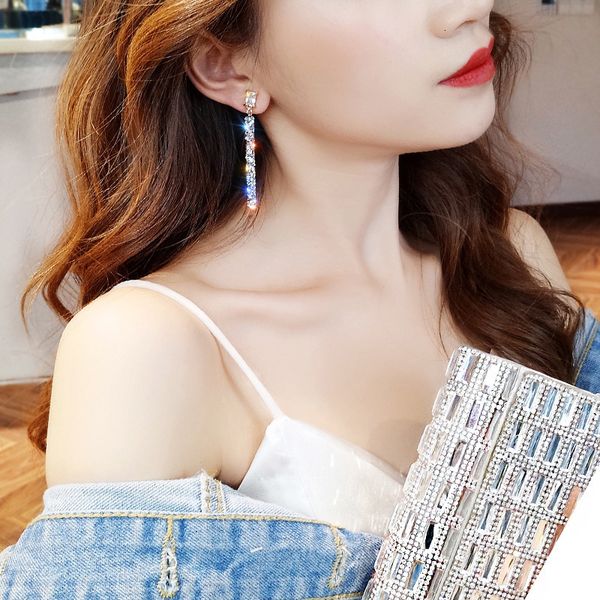 fashion dangle crystal long new woman for metal classic geometric drop earrings korean style wedding party jewelry 2019, Golden
fashion dangle crystal long new woman for metal classic geometric drop earrings korean style wedding party jewelry 2019, Golden
