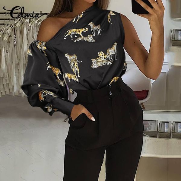celmia fashion women satin blouses 2020 off shoulder party club casual shirt vintage tiger print elegant office blusas, White
celmia fashion women satin blouses 2020 off shoulder party club casual shirt vintage tiger print elegant office blusas, White
