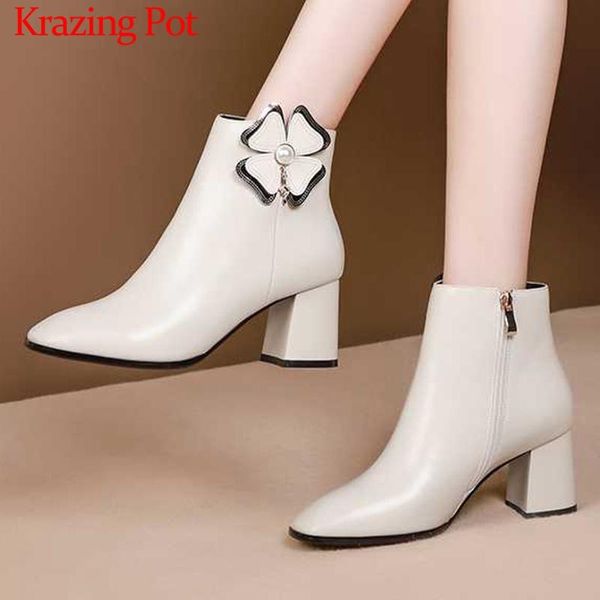 krazing pot elegant princess style noble cow leather pearl appliques square toe high heels women winter warm zip ankle boots l57, Black
krazing pot elegant princess style noble cow leather pearl appliques square toe high heels women winter warm zip ankle boots l57, Black