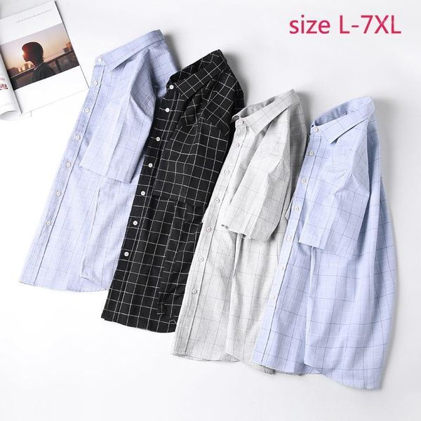 new arrival fashion super large men short sleeve waterwashed pure cotton casual shirt summer plaid plus size l-3xl4xl5xl6xl7xl1, White;black
new arrival fashion super large men short sleeve waterwashed pure cotton casual shirt summer plaid plus size l-3xl4xl5xl6xl7xl1, White;black