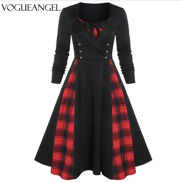 casual dresses plaid button patchwork retro dress embellished bowknot sweetheart autumn long sleeves 50s 60s vintage vestidos mujer 3xl, Black;gray
casual dresses plaid button patchwork retro dress embellished bowknot sweetheart autumn long sleeves 50s 60s vintage vestidos mujer 3xl, Black;gray