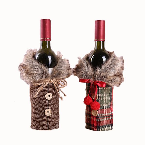 plaid bow set knot fashion clothes wine bottle cover festive party christmas decorations
plaid bow set knot fashion clothes wine bottle cover festive party christmas decorations