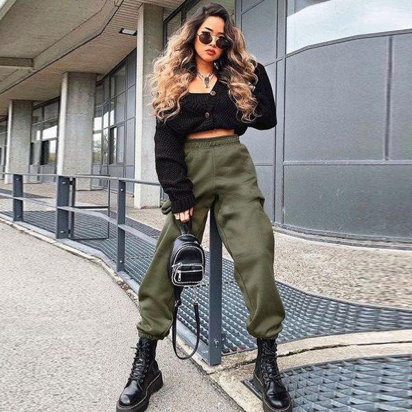 2020 spring summer women high waist trousers solid casual loose cargo pants sweatpants joggers black pantalones streetwear femme, Black;white
2020 spring summer women high waist trousers solid casual loose cargo pants sweatpants joggers black pantalones streetwear femme, Black;white