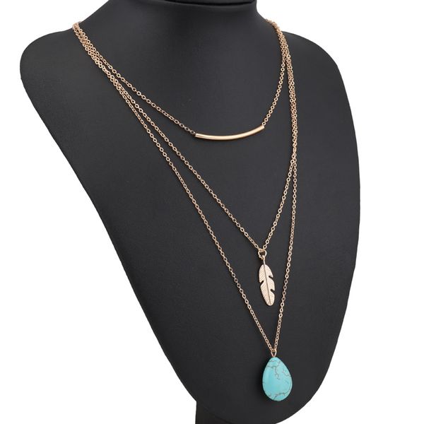 tenande new statement multi layer gold color bohemian natural stone beads stripe leaf water droplets necklaces & pendants women, Silver
tenande new statement multi layer gold color bohemian natural stone beads stripe leaf water droplets necklaces & pendants women, Silver
