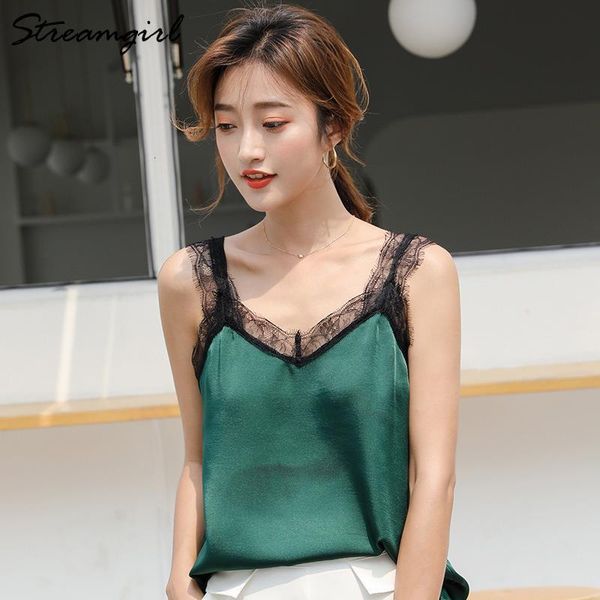 lace tank women camisole femme summer women silk satin tank with lace v neck camisole sleeveless satin summer, White
lace tank women camisole femme summer women silk satin tank with lace v neck camisole sleeveless satin summer, White