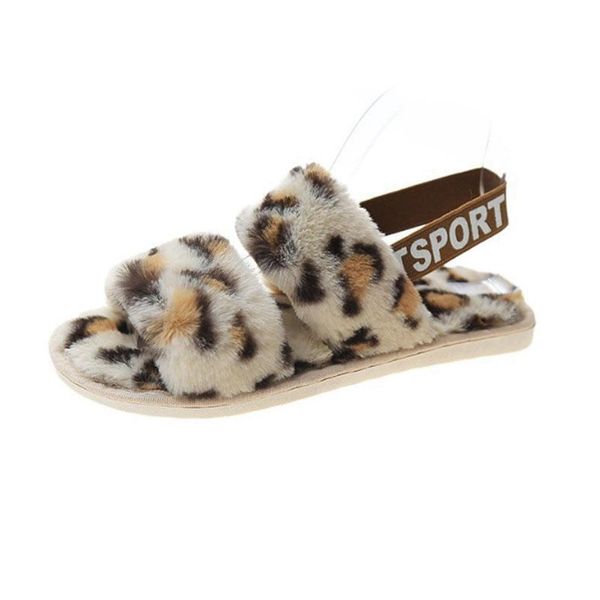 slippers women's autumn and winter leopard pattern elastic band woolen fur flat shoes, Black
slippers women's autumn and winter leopard pattern elastic band woolen fur flat shoes, Black