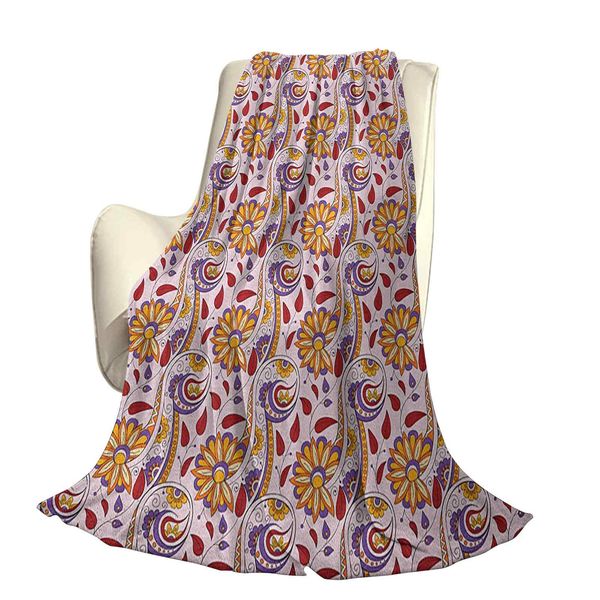persian paisley motifs and leaves with traditional culture motifsoffice leisure blankets
