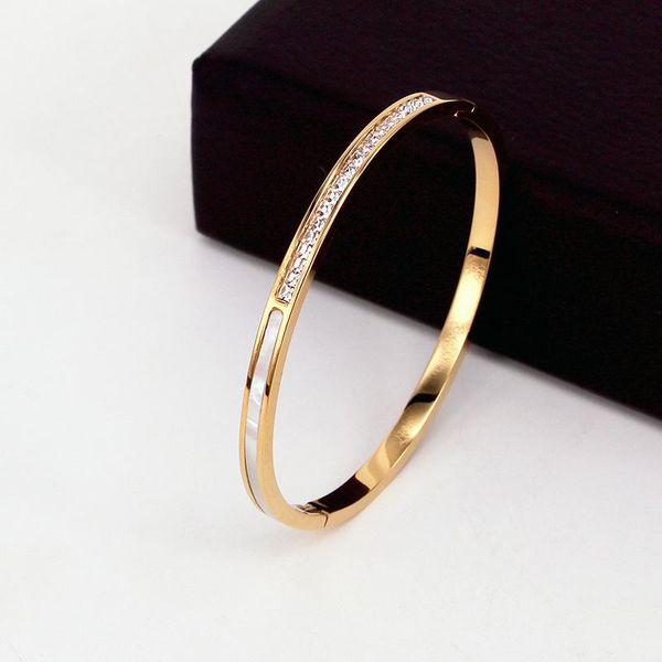new stainless steel jewelry shell design square crystal bracelet women for love gift party wholesale bangle, Black
new stainless steel jewelry shell design square crystal bracelet women for love gift party wholesale bangle, Black