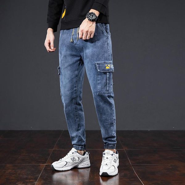 men's jeans autumn safari style elastic waist loose casual straight japanese trendy wild harem pants men, Blue
men's jeans autumn safari style elastic waist loose casual straight japanese trendy wild harem pants men, Blue