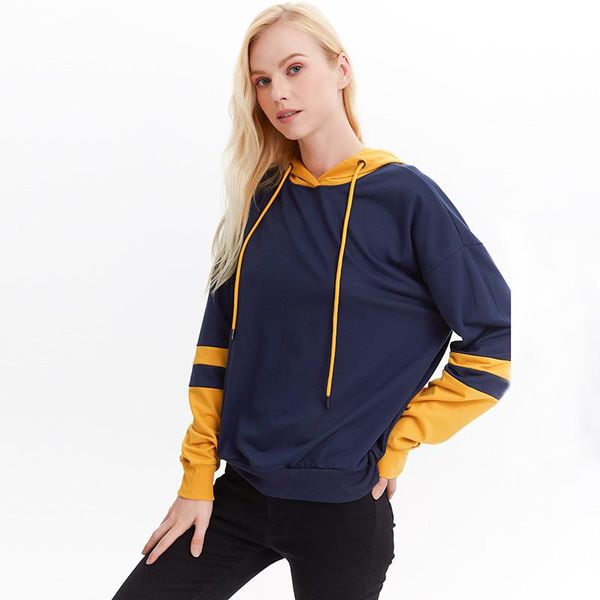 women's hoodies & sweatshirts autumn style color matching stripe splicing hoodie patchwork top, Black
women's hoodies & sweatshirts autumn style color matching stripe splicing hoodie patchwork top, Black