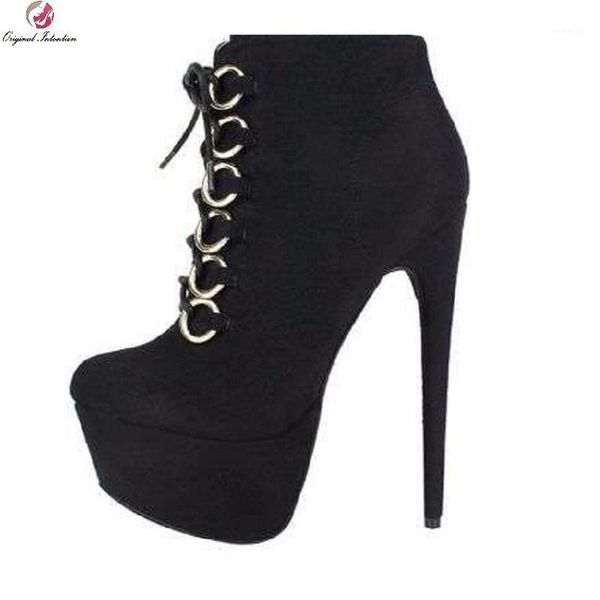 boots women's flock round toe ankle pumps shoes platform lace-up thin heels botas casual stiletto women plus size 35-451, Black
boots women's flock round toe ankle pumps shoes platform lace-up thin heels botas casual stiletto women plus size 35-451, Black