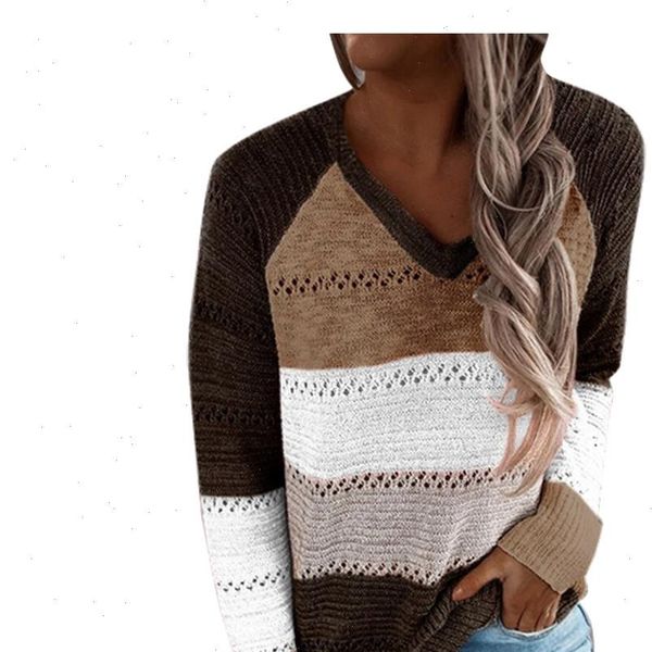 autumn women casual loose hooded pullovers v neck knitted long sleeve sweater patchwork elegant striped pullover jumpers, White;black
autumn women casual loose hooded pullovers v neck knitted long sleeve sweater patchwork elegant striped pullover jumpers, White;black