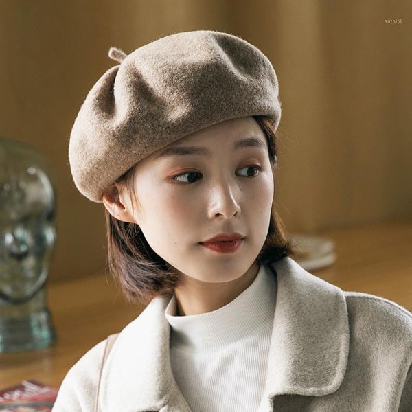 autumn and winter woolen beret women's korean style british wool bud hat solid color lady berets1, Blue;gray
autumn and winter woolen beret women's korean style british wool bud hat solid color lady berets1, Blue;gray