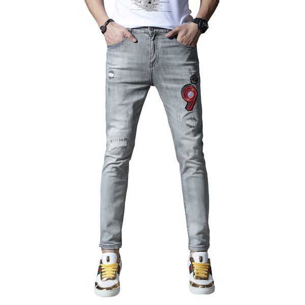 2021 skinny new men's jeans for men embroidered elastic pants hip cotton summer light gray spring j69j, Blue
2021 skinny new men's jeans for men embroidered elastic pants hip cotton summer light gray spring j69j, Blue