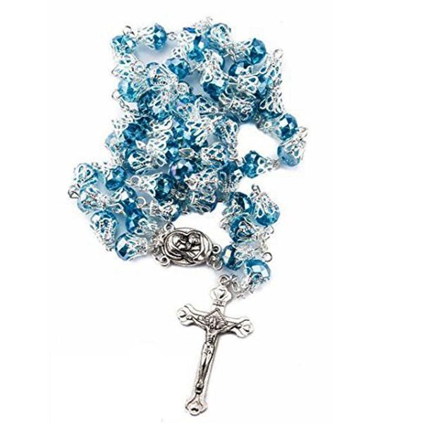 vintage crystal rosary necklace with cup long cross pendant religious pray jewelry 12 colors, Silver
vintage crystal rosary necklace with cup long cross pendant religious pray jewelry 12 colors, Silver