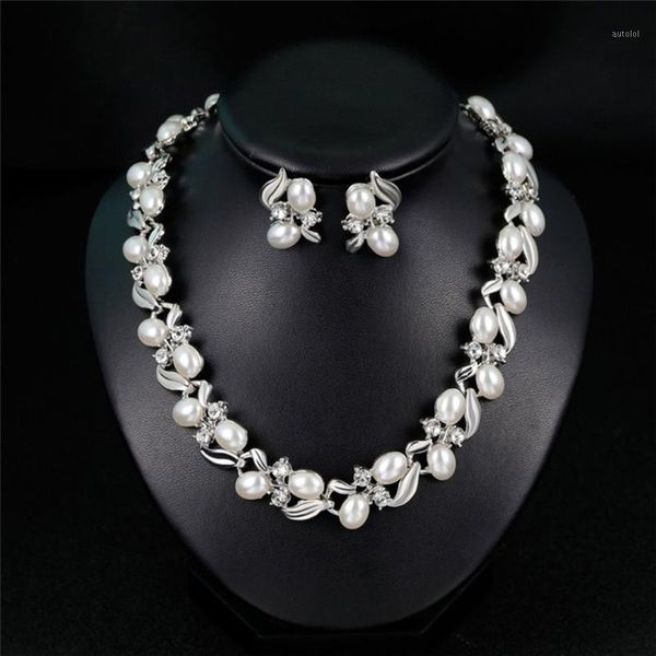 women necklace earrings sets crystal enamel jewelry sets chain necklace earring ca633-a1, Silver
women necklace earrings sets crystal enamel jewelry sets chain necklace earring ca633-a1, Silver