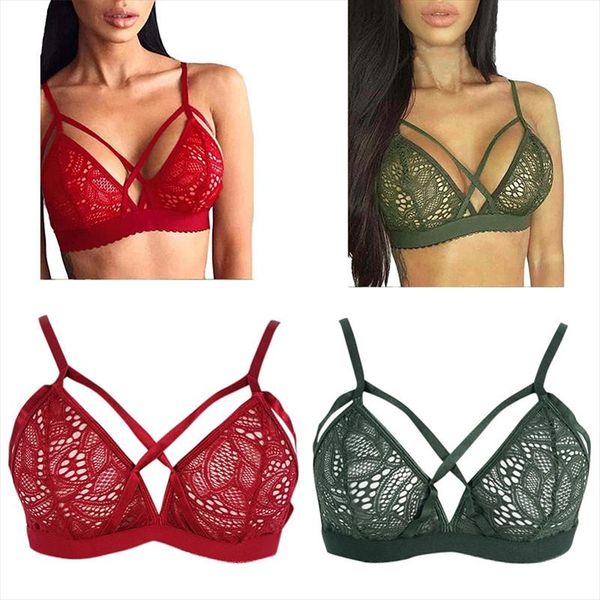 women cross bandage crop tank floral sheer lace bra seamless bralette bustier drop shipping, White
women cross bandage crop tank floral sheer lace bra seamless bralette bustier drop shipping, White