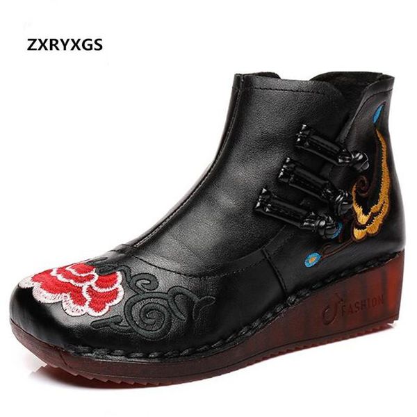 2020 famous autumn embroidered genuine leather boots women shoes fashion boots flat wedges soft bottom comfort mom ankle, Black
2020 famous autumn embroidered genuine leather boots women shoes fashion boots flat wedges soft bottom comfort mom ankle, Black