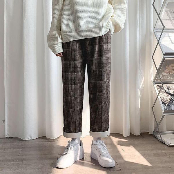 men's pants winter plus velvet men's fashion retro casual plaid men streetwear loose korean style straight wide leg mens1, Black
men's pants winter plus velvet men's fashion retro casual plaid men streetwear loose korean style straight wide leg mens1, Black
