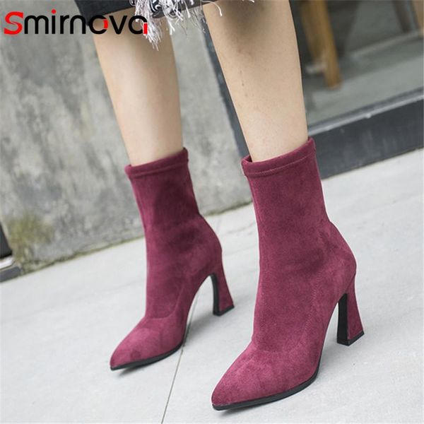 smirnova 2020 new fashion ankle boots women flock solid colors autumn winter high heels party shoes ladies stretch boots, Black
smirnova 2020 new fashion ankle boots women flock solid colors autumn winter high heels party shoes ladies stretch boots, Black