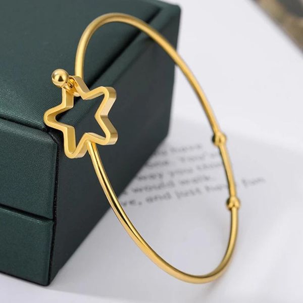 charm bracelets exquisite five-pointed star for women stainless steel simple opening girlfriend charms minimalist bijoux, Golden;silver
charm bracelets exquisite five-pointed star for women stainless steel simple opening girlfriend charms minimalist bijoux, Golden;silver
