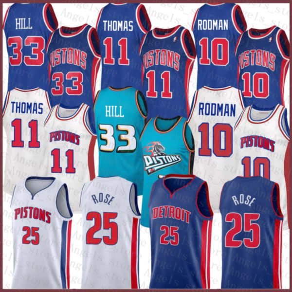 derrick 25 rose isiah 11 thomas dennis 10 rodman grant 33 hill detroit piston 2020 2021 new basketball jersey brown men's, Black;red 
derrick 25 rose isiah 11 thomas dennis 10 rodman grant 33 hill detroit piston 2020 2021 new basketball jersey brown men's, Black;red