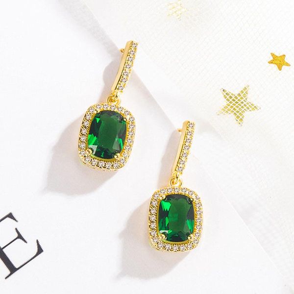 Chic Square Green Crystal Emerald Gemstones Diamonds Drop Earrings for Women Gold Color Jewelry Brincos Bijoux Accessories Gifts, Silver
Chic Square Green Crystal Emerald Gemstones Diamonds Drop Earrings for Women Gold Color Jewelry Brincos Bijoux Accessories Gifts, Silver