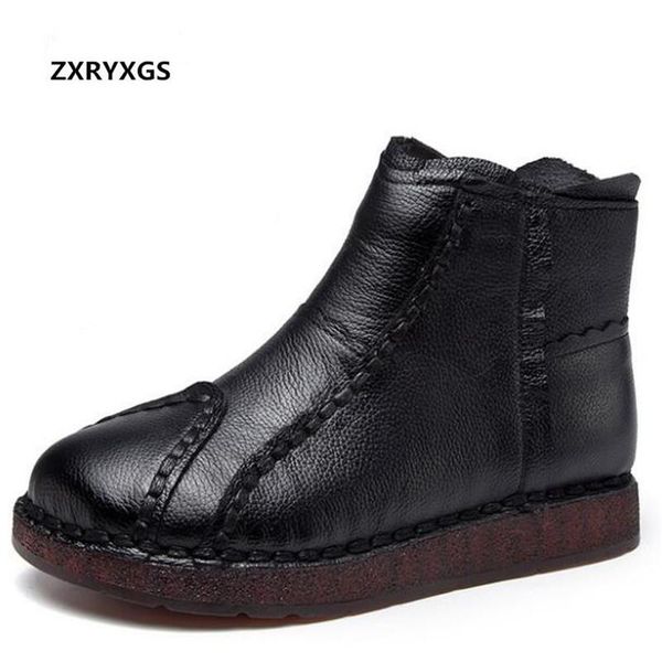 2020 new autumn winter retro soft genuine leather boots plus velvet warm snow boots women cotton shoes non-slip flat, Black
2020 new autumn winter retro soft genuine leather boots plus velvet warm snow boots women cotton shoes non-slip flat, Black