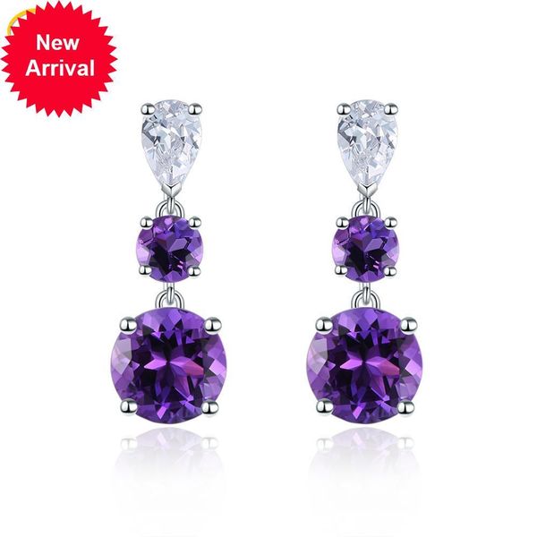 hutang natural amethyst purple gemstone for women 925 silver sterling bolt earrings prisoner round fine jewellery, Golden;silver
hutang natural amethyst purple gemstone for women 925 silver sterling bolt earrings prisoner round fine jewellery, Golden;silver