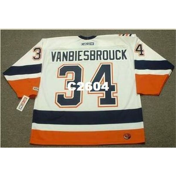 men #34 john vanbiesbrouck new york islanders 2000 ccm retro hockey jersey or custom any name or number retro jersey, Black 
men #34 john vanbiesbrouck new york islanders 2000 ccm retro hockey jersey or custom any name or number retro jersey, Black
