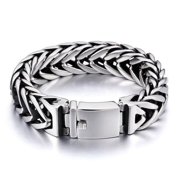 133g heavyweight vintage 316l stainless steel biker horsewhip chain bracelet men's gothic / rock jewelry 17mm 9 inches, Black
133g heavyweight vintage 316l stainless steel biker horsewhip chain bracelet men's gothic / rock jewelry 17mm 9 inches, Black
