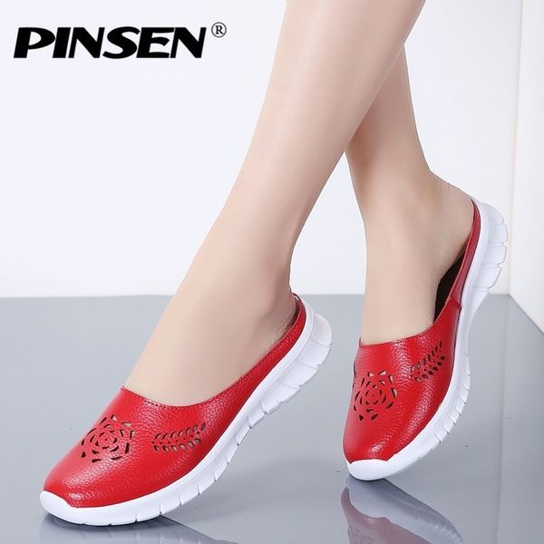 pinsen summer slippers flat sandals shoes woman beach shoes slip-on cutout round toe genuine leather flat slides flip flops y200423, Black
pinsen summer slippers flat sandals shoes woman beach shoes slip-on cutout round toe genuine leather flat slides flip flops y200423, Black