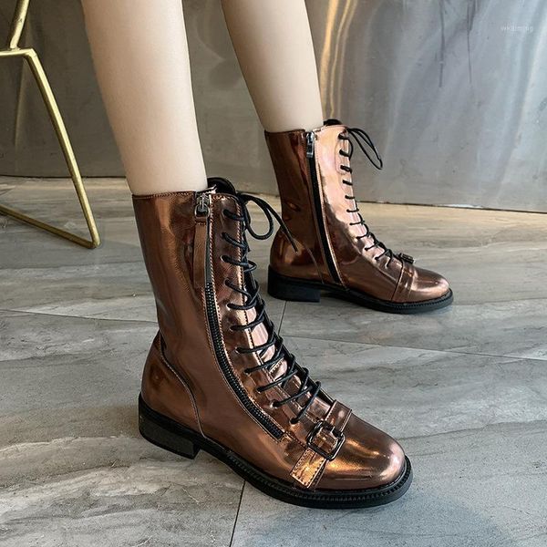 boots gold/sliver punk women botas winter roman lace-up booties zipper designer buckle motorcycle british mid-calf pu botines1, Black
boots gold/sliver punk women botas winter roman lace-up booties zipper designer buckle motorcycle british mid-calf pu botines1, Black