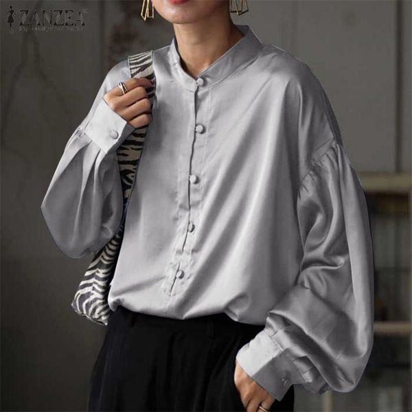casual stain shirts women office elegant long lantern sleeve shirt 2021 spring stand collar blouse zanzea female loose blusa top, White
casual stain shirts women office elegant long lantern sleeve shirt 2021 spring stand collar blouse zanzea female loose blusa top, White
