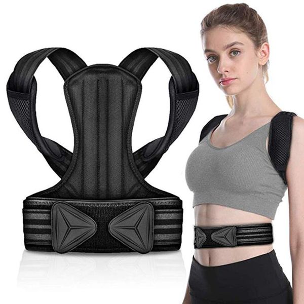 waist support fitness adjustable posture corrector back brace for men women sports protection equipment cycling running, Black;gray
waist support fitness adjustable posture corrector back brace for men women sports protection equipment cycling running, Black;gray