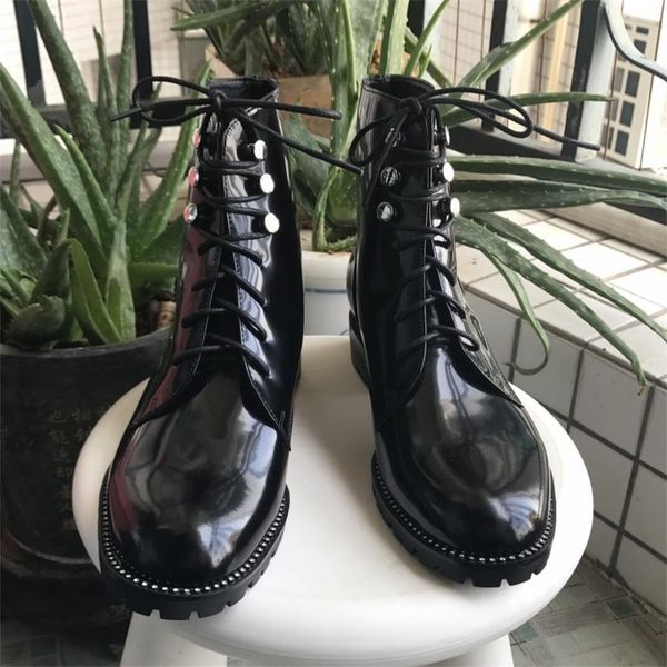 women genuine leather ankle brand rivet martin bowtie shoes ladies brand design europe shoes for designer shoes, Black
women genuine leather ankle brand rivet martin bowtie shoes ladies brand design europe shoes for designer shoes, Black