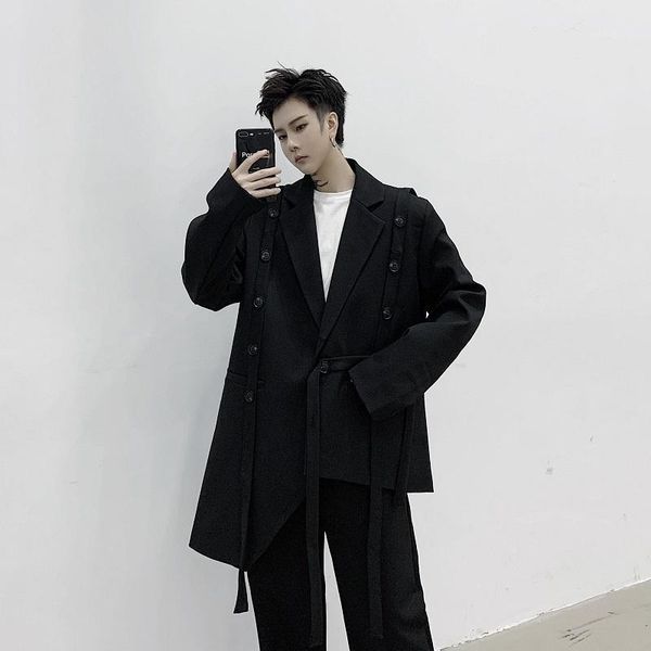 men's suits & blazers 2021 spring and autumn original asymmetric single-breasted retro strap suit fashion casual solid color coat jacke, White;black
men's suits & blazers 2021 spring and autumn original asymmetric single-breasted retro strap suit fashion casual solid color coat jacke, White;black